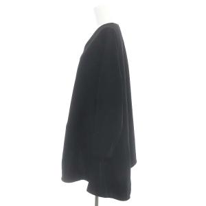 ENFOLD PEドライクロス ランダムドレーププルオーバートップス ブラウス 長袖 Vネック イレギュラーヘム 38