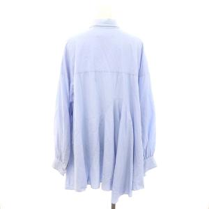 ENFOLD 22SS シリコンポプリンランダムフレアSHIRTシャツ 長袖 前開き 38 ライトブルー