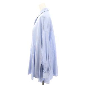 ENFOLD 22SS シリコンポプリンランダムフレアSHIRTシャツ 長袖 前開き 38 ライトブルー