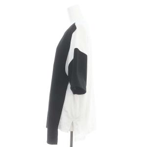 ENFOLD クラシック天竺 カッティングTシャツ カットソー 半袖 バイカラー 38 黒 白 ブラック ホワイト