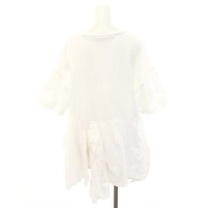 ENFOLD CUT AND SEWN カットソー 五分袖 ペプラム 38 白 ホワイト