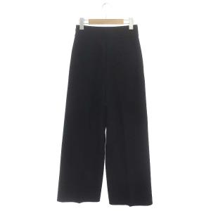 ANAYI ハイウエスト ワイドパンツ クロップドパンツ ストレッチ 34 黒 ブラック