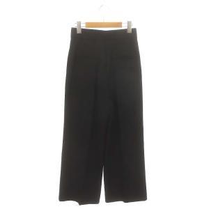 ANAYI 24SS 裏起毛ピンタックワイドパンツ センタープレス ジッパーフライ 34 黒 ブラック