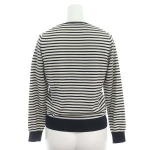 ANAYI アンサンブル サマーニット シルクコットンボーダークルー カーディガン 長袖 半袖 36 紺 白 ネイビー ホワイト