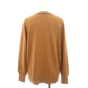 ANAYI 22AW グリッターラインミドルカーディガン ニット 長袖 Vネック ウール 36 ブラウンベージュ 黒 ブラック