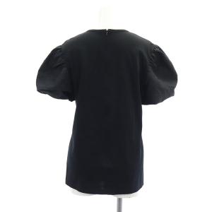 BORDERS at BALCONY 22SS JACQUARD PUFF TEE Tシャツ カットソー 半袖 パフスリーブ 切替 38 黒 ブラック