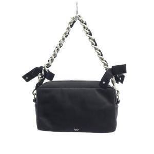 ANYA HINDMARCH Glitter Eyes Chain Clutch ハンドバッグ ブラック