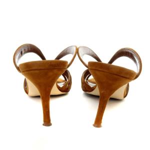 24SS SARDIMU 7cm Heel Sandal サンダル スエード 37 24cm 茶