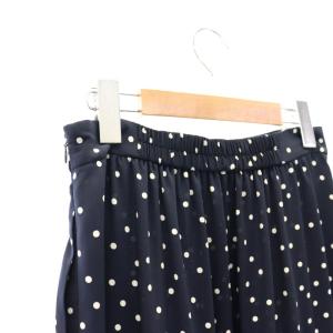 DRESSTERIOR ドット柄フレアスカート ロング 水玉柄 38 紺 白 ネイビー ホワイト