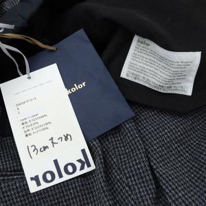 kolor ガンクラブチェックパンツ テーパードパンツ 千鳥格子 2 グレー 黒 紺 20WCM-P12112