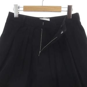 UNITED ARROWS 近年モデル タフタ タック ショートパンツ キュロット 38 黒 ブラック