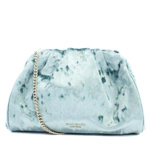 ベルベットクラッチショルダーバッグ ポーチ 3way ベロア ミント 黒 銀色 PXR00263