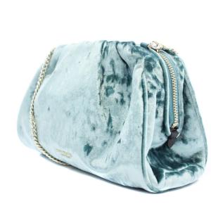 kate spade new york ベルベットクラッチショルダーバッグ ポーチ 3way ベロア ミント 黒 銀色 PXR00263