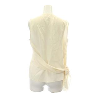 CELINE シルク ノースリーブ ブラウス クルーネック 38 L アイボリー