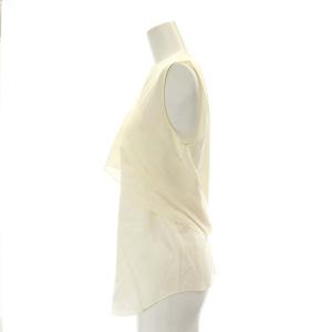CELINE シルク ノースリーブ ブラウス クルーネック 38 L アイボリー