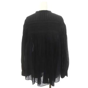 ISABEL MARANT ETOILE コットンブラウス 長袖 シアー 34 黒 ブラック