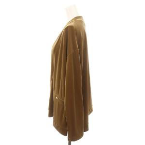 CULLNI ベロアカシュクールカーディガン 長袖 金ボタン 1 ブラウンベージュ