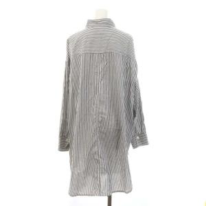 Spick&Span 22SS ボイルストライプロングルーズシャツ 長袖 白 ホワイト グレー