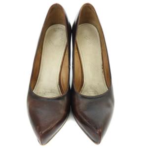 Martin Margiela 22 ウッドヒールパンプス ポインテッドトゥ 37 23.5cm 茶 ブラウン