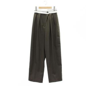 23AW Front Slanting Trousers パンツ ワイド ジッパーフライ ウール混 36