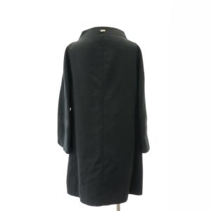 HERNO ジップアップコート ロング コットン 40 黒 ブラック