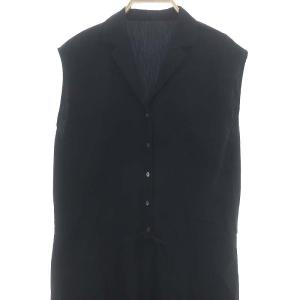 PLAIN PEOPLE テーラードカラーオールインワン ノースリーブ ワイドパンツ 2 黒 ブラック /DF OS