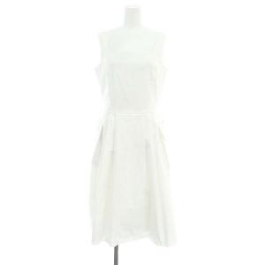 タックワンピース ロング ノースリーブ 40 白 ホワイト 23063