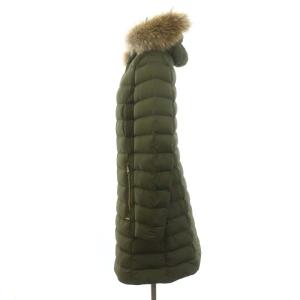 WOOLRICH ELLIS LONG JACKET ダウンコート アウター ロング フード ファー付き S カーキグリーン WWOU0508