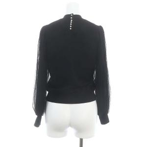 TOCCA 22AW 洗える ANGELA プルオーバー ニット セーター 切替 チュール 長袖 XS 黒 ブラック