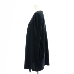 Y's パターン切替 コットン カットソー 長袖 クルーネック 2 M 黒 ブラック