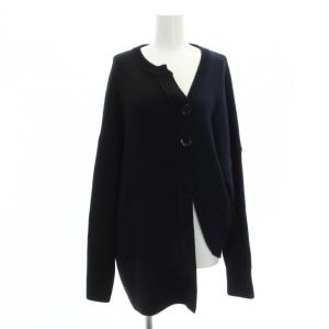 リスマットバイ RISMAT by ヨウジヤマモト カーディガン ニット 前開き 変形 切替 2 紺 ネイビー 黒 ブラック
