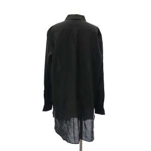 Y's ダブルブレスト ロングシャツ 長袖 2 黒 ブラック