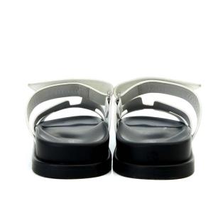 HERMES シプレ サンダル 36.5 ホワイト ブラック 222100Z