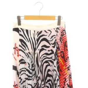MSGM プリーツ ロングスカート 総柄 ロゴ 42 マルチカラー /DF OS