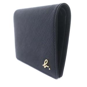 agnes b. 二つ折り財布 レザー ロゴ 黒 ブラック N610-VCK8