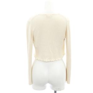 TOCCA FRILL SILK BOLERO ボレロ カーディガン ニット 前開きトッパー 長袖 XS アイボリー