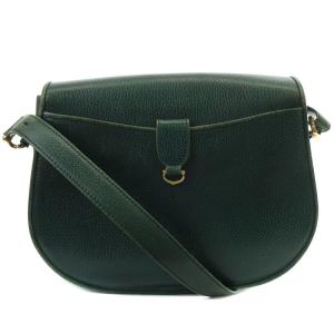 Cartier マストライン ショルダーバッグ フラップ レザー 緑 グリーン