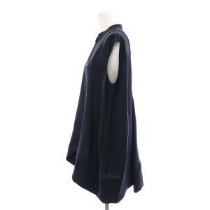 ENFOLD 24AW SOLID FLARE-HEM BLOUSE 38 ネイビー