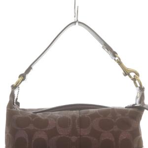 COACH シグネチャー ミニポーチ ハンドバッグ 茶色 ブラウン