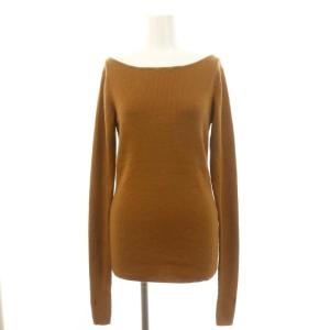 ボートネック RIB KNIT ニット カットソー 長袖 茶 ブラウン