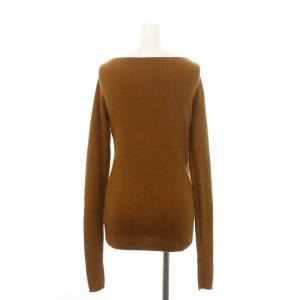 Deuxieme Classe ボートネック RIB KNIT ニット カットソー 長袖 茶 ブラウン