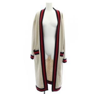 Long カーディガン with LINE ニット ロング 長袖 36 ベージュ