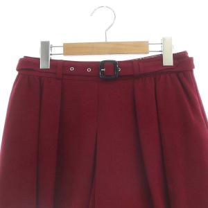 BURBERRY BLUE LABEL ショートパンツ キュロット ボックスプリーツ ベルト付き 38 ボルドー