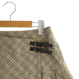 BURBERRY BLUE LABEL キルト プリーツ ミニスカート チェック ラップ 38 ベージュ