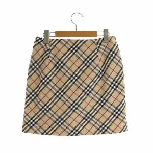 BURBERRY BLUE LABEL ノバチェック 台形スカート ミニ 38 ベージュ 黒 赤