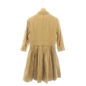 BURBERRY BLUE LABEL フリル ノバチェック ワンピース 膝丈 七分袖 38 茶 ブラウン