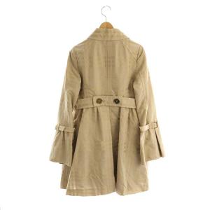 BURBERRY BLUE LABEL フレアスリーブ チェック ステンカラーコート スプリングコート ミドル丈 38 ベージュ