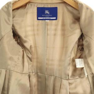 BURBERRY BLUE LABEL フレアスリーブ チェック ステンカラーコート スプリングコート ミドル丈 38 ベージュ
