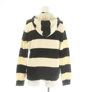 BURBERRY BLUE LABEL セットアップ 上下 ボーダー パーカー ジップアップ ショートパンツ 38 アイボリー 黒 ブラック