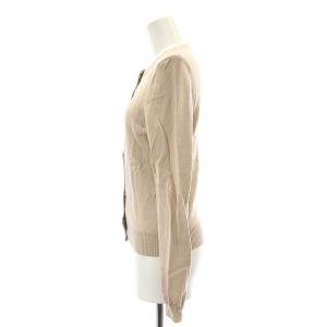 BURBERRY BLUE LABEL ノバチェック クルーネック カーディガン ウール 38 M ベージュ